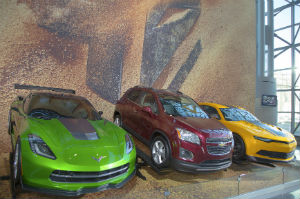 GM cars Chevrolet Camaro, Corvette Stingray C7 concept and Chevrolet Sonic RS